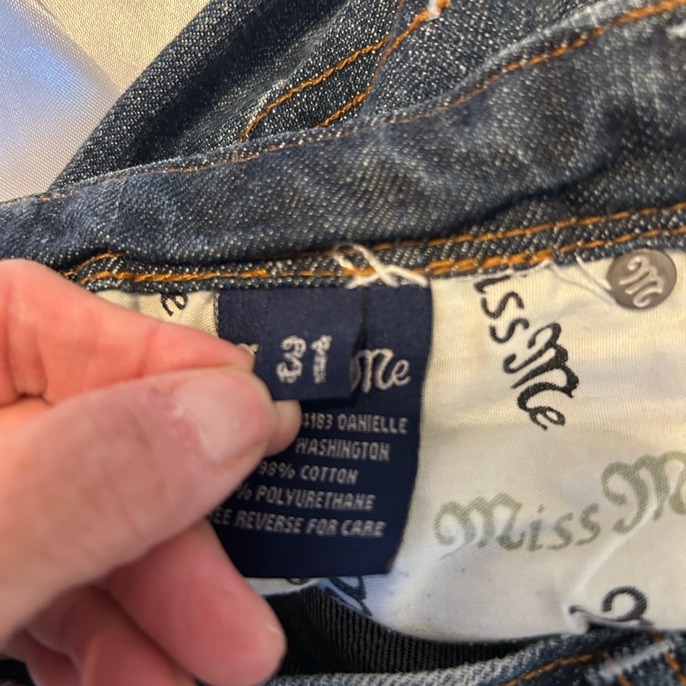 Miss Me Jeans Women Size 31 Medium Blue Wash Bootcut Danielle Low Rise Distress - Picture 6 of 12